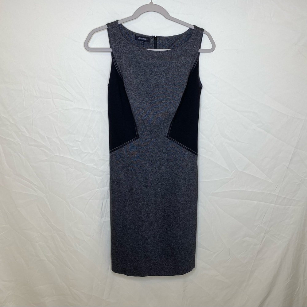 LAFAYETTE 148 New York Black Melange Contrast Side
Knit Sheath Dress Sz 0